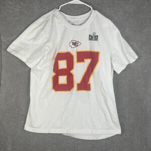 Kansas City Chiefs Shirt Mens XL White NFL Travis Kelce 87 Super Bowl LVII Nike
